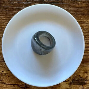 ❤️ NEW 2/$20 or 3/$25 Statement Ring Gray Marble Pattern Acrylic Approx …